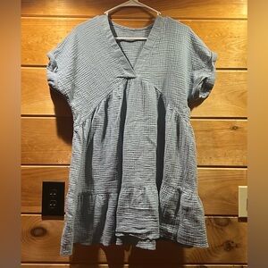 NWOT Sky Blue Babydoll Midi Dress L